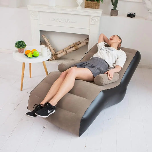 Fotoliu Gonflabil Confortabil Kingzz + Pompă Manuală pentru Umflat