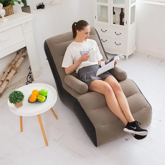 Fotoliu Gonflabil Confortabil Kingzz + Pompă Manuală pentru Umflat